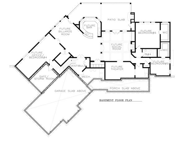 Dream House Plan - Craftsman Floor Plan - Lower Floor Plan #54-381