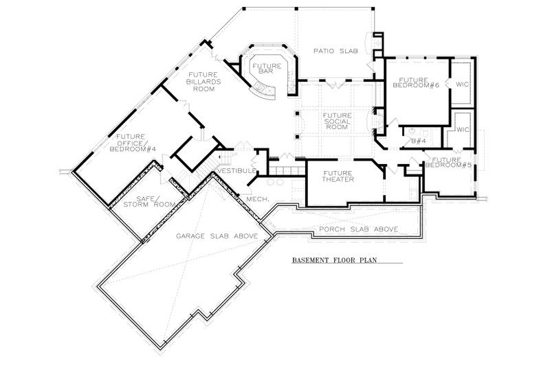 Dream House Plan - Floor Plan - Lower Floor for Craftsman House Plan #54-381 - 4 bed, 3.5 bath