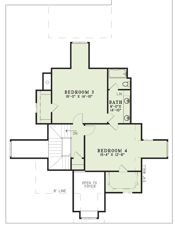 Architectural House Design - Traditional Floor Plan - Upper Floor Plan #17-3267