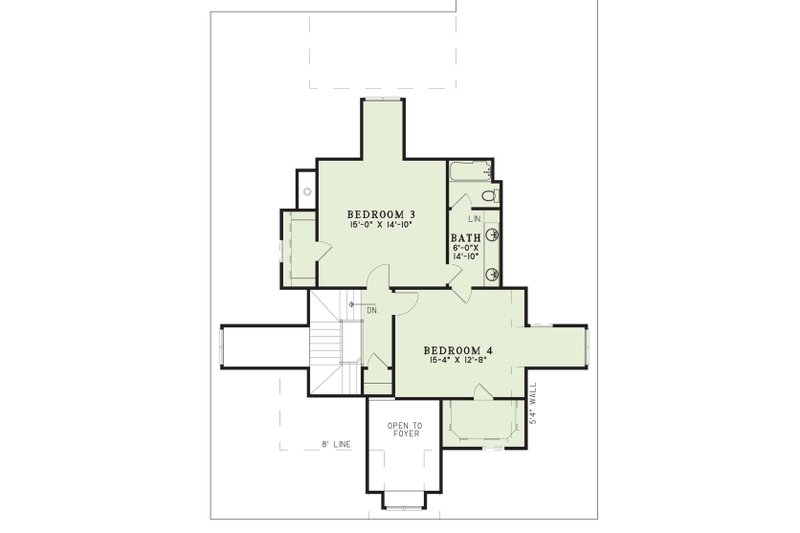 House Design - Floor Plan - Upper Floor for Traditional House Plan #17-3267 - 4 bed, 3 bath