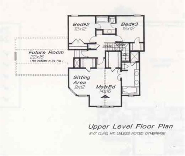 Colonial Floor Plan - Upper Floor Plan #310-818