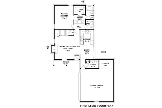Floor Plan - Main Floor for Traditional House Plan #81-13771 - 3 bed, 2.5 bath