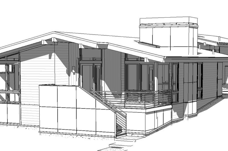 Architectural House Design - Exterior - Front Elevation 4 for Modern House Plan #895-110 - 3 bed, 2 bath