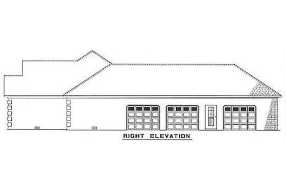 Traditional style home design, side elevation