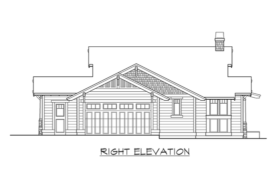 Exterior - Other Elevation 3 for Craftsman House Plan #132-197 - 2 bed, 2 bath