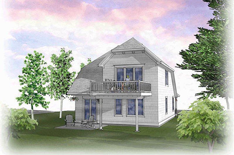 House Blueprint - Exterior - Rear Elevation 1 for Cottage House Plan #48-486 - 3 bed, 2 bath