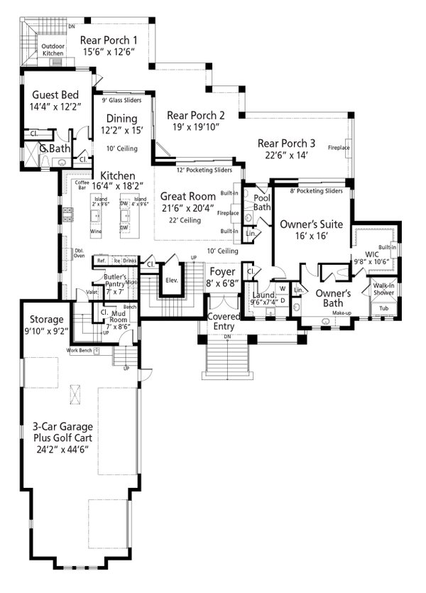 Home Plan - Cottage Floor Plan - Main Floor Plan #938-153
