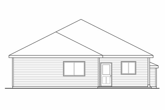 Exterior - Rear Elevation for Traditional House Plan #124-912 - 3 bed, 2 bath