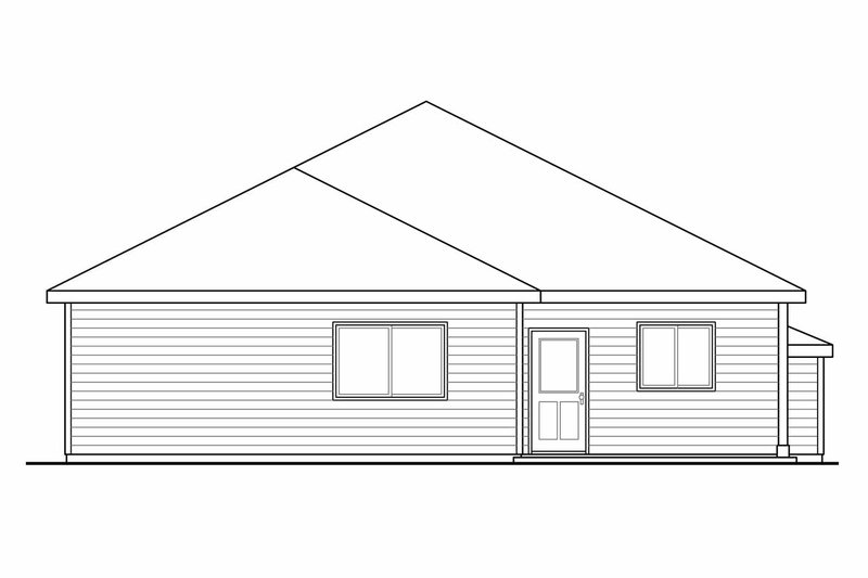 Home Plan - Exterior - Rear Elevation for Traditional House Plan #124-912 - 3 bed, 2 bath