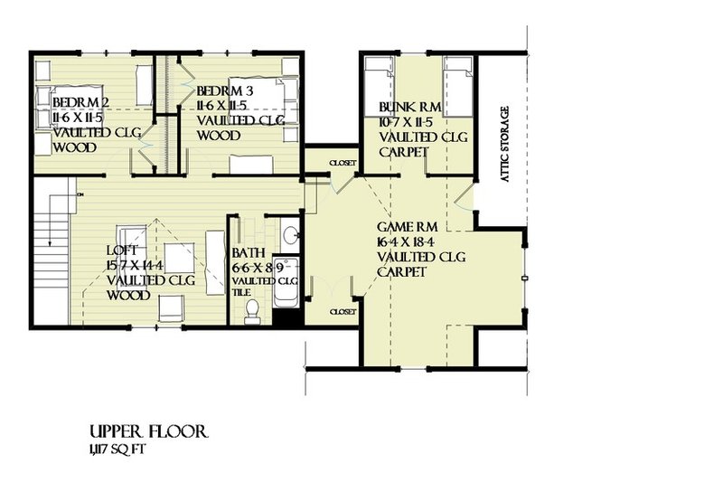 Dream House Plan - Floor Plan - Upper Floor for Craftsman House Plan #901-138 - 4 bed, 2.5 bath