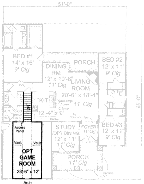 Floor Plan - Other Floor for Traditional House Plan #20-1831 - 3 bed, 2 bath