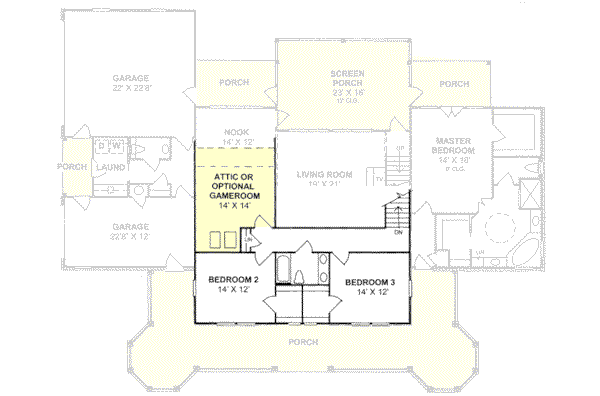 Architectural House Design - Country Floor Plan - Upper Floor Plan #20-169
