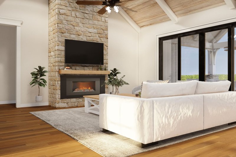 Home Plan - Interior - Family Room for Farmhouse House Plan #923-346 - 4 bed, 3.5 bath