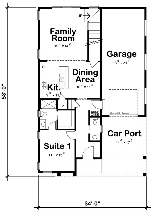 House Blueprint - Modern Floor Plan - Main Floor Plan #20-2521