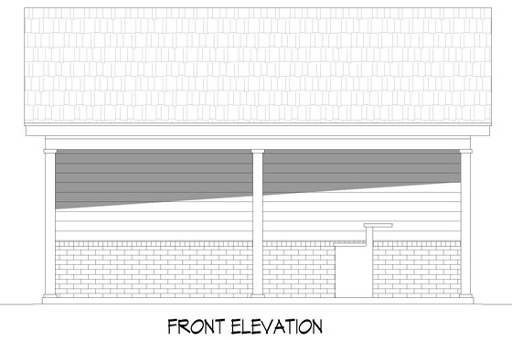 Exterior - Front Elevation 3 for Traditional House Plan #932-679, 0.5 bath