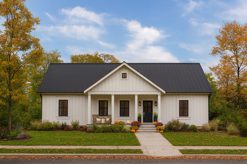 Farmhouse Style House Plan - 3 Beds 2 Baths 1620 Sq/Ft Plan #44-264 Exterior