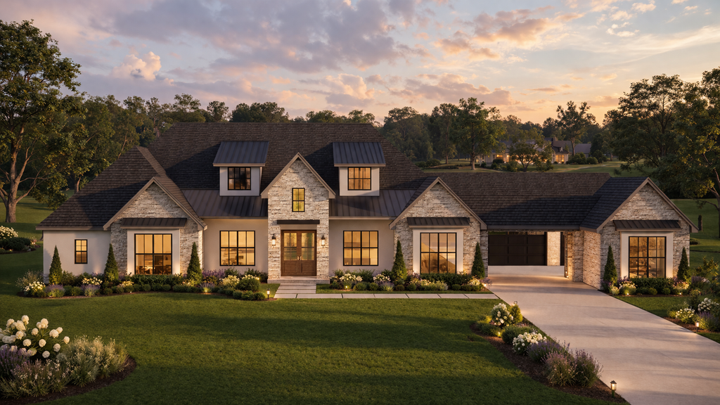 Exterior - Front Elevation 2 for European House Plan #1119-22 - 5 bed, 4.5 bath