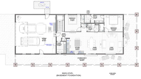 House Blueprint - Farmhouse Floor Plan - Main Floor Plan #1069-25