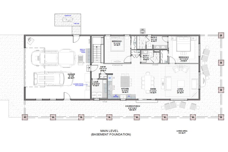 House Blueprint - Farmhouse Floor Plan - Main Floor Plan #1069-25