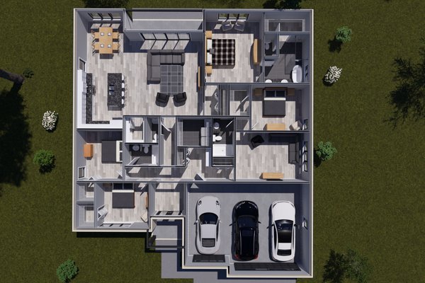 House Blueprint - Modern Floor Plan - Main Floor Plan #513-2410