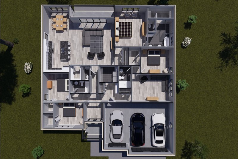 Architectural House Design - Floor Plan - Main Floor 1 for Modern House Plan #513-2410 - 4 bed, 3.5 bath