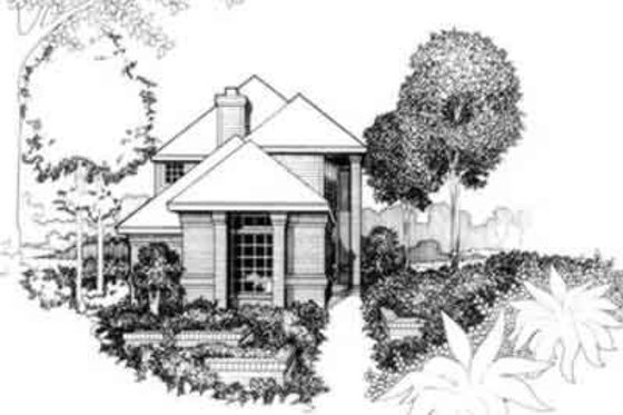Exterior - Front Elevation for European House Plan #141-184 - 3 bed, 2.5 bath