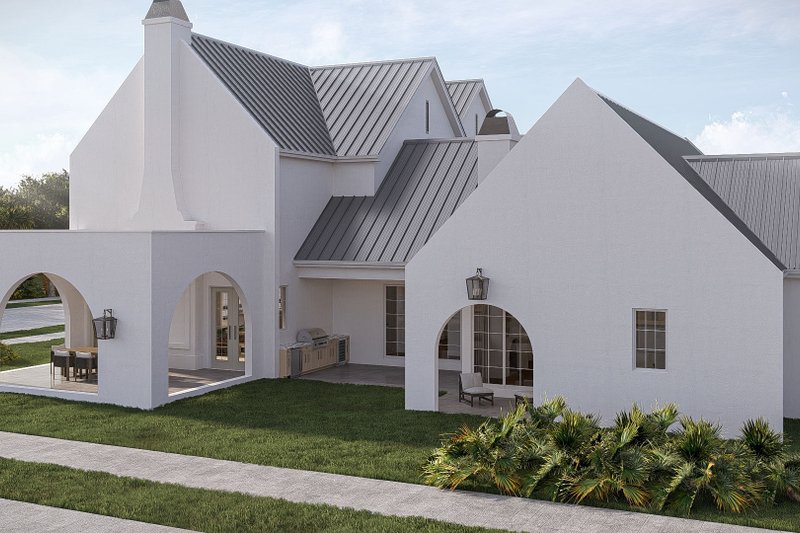Architectural House Design - Exterior - Rear Elevation for Mediterranean House Plan #455-807 - 4 bed, 4.5 bath