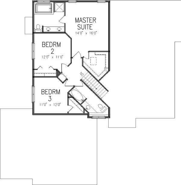 Traditional Floor Plan - Upper Floor Plan #320-394