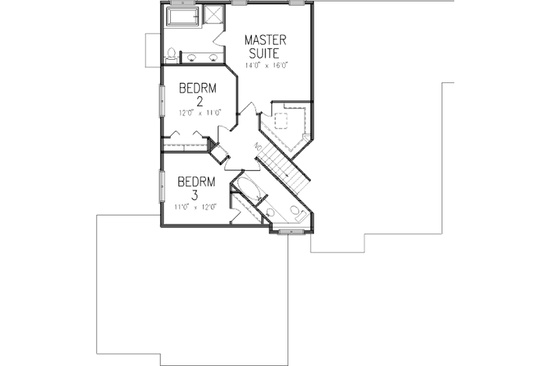 Dream House Plan - Floor Plan - Upper Floor for Traditional House Plan #320-394 - 3 bed, 3 bath