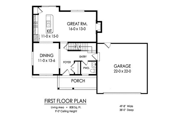 House Design - Traditional Floor Plan - Main Floor Plan #1010-220