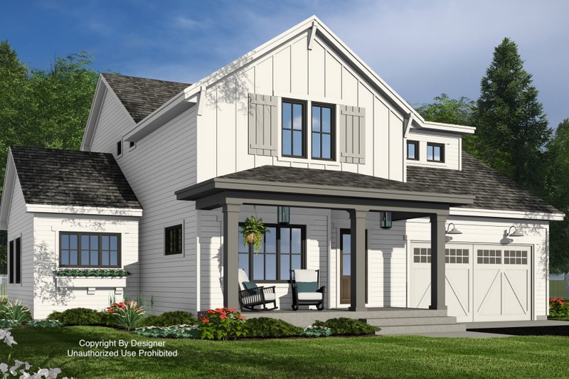 Dream House Plan - Farmhouse Exterior - Front Elevation Plan #51-1366