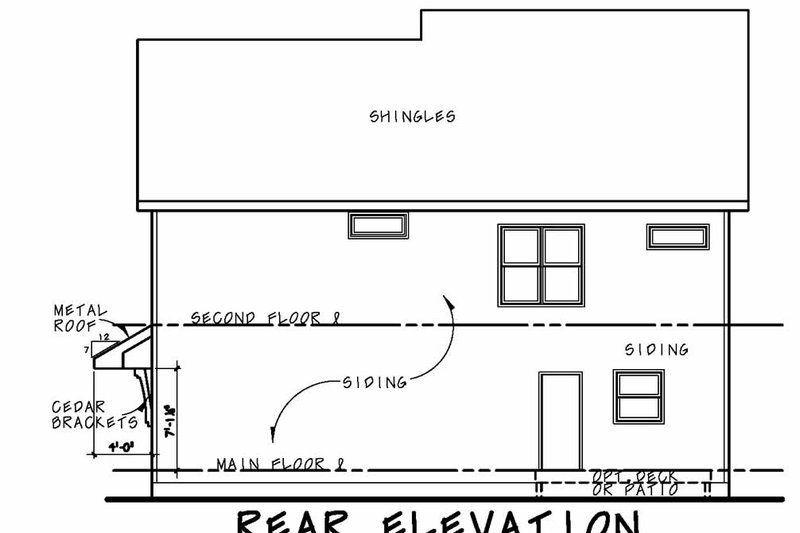 Dream House Plan - Exterior - Rear Elevation for Traditional House Plan #20-2529 - 4 bed, 3.5 bath