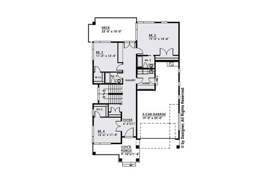 Floor Plan - Main Floor for Contemporary House Plan #1066-31 - 4 bed, 4 bath