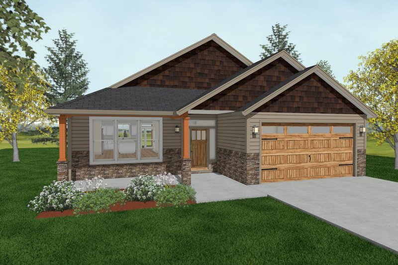 House Blueprint - Ranch Exterior - Front Elevation Plan #943-55