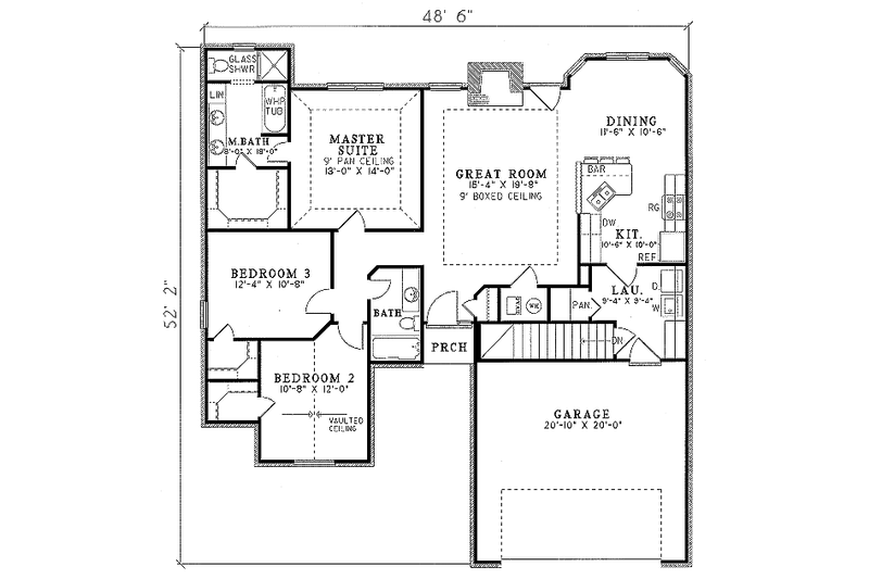 Dream House Plan - Floor Plan - Main Floor for Traditional House Plan #17-118 - 3 bed, 2 bath