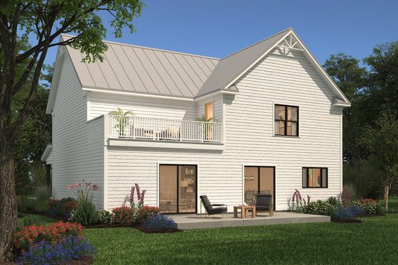 Exterior - Rear Elevation for Farmhouse House Plan #497-68 - 4 bed, 2.5 bath
