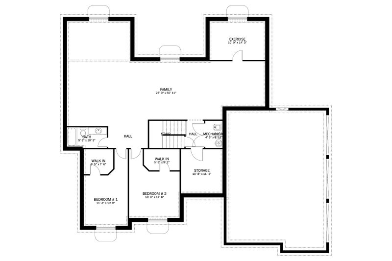 Home Plan - Floor Plan - Lower Floor for Traditional House Plan #1060-259 - 3 bed, 2 bath