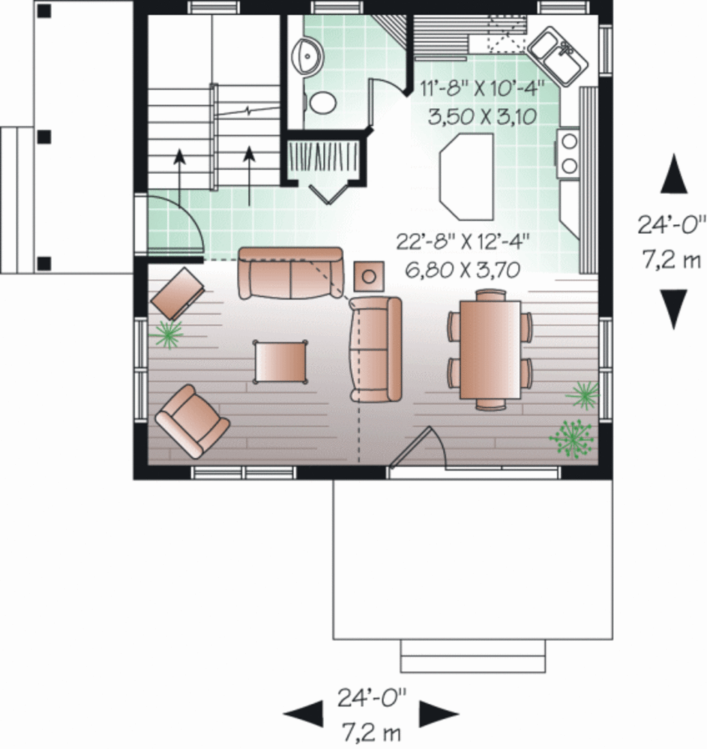Cabin Style House Plan 2 Beds 1 5 Baths 1050 Sq Ft Plan 23 2267 Eplans Com