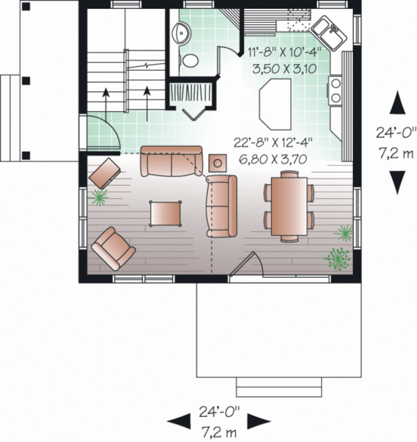 Home Plan - Cabin Floor Plan - Main Floor Plan #23-2267