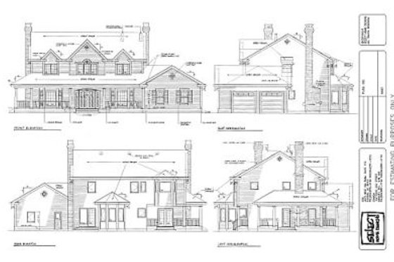 Exterior - Rear Elevation for Country House Plan #47-219 - 4 bed, 2.5 bath