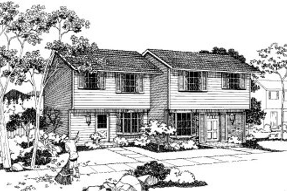 Exterior - Front Elevation for Traditional House Plan #303-420 - 3 bed, 1.5 bath