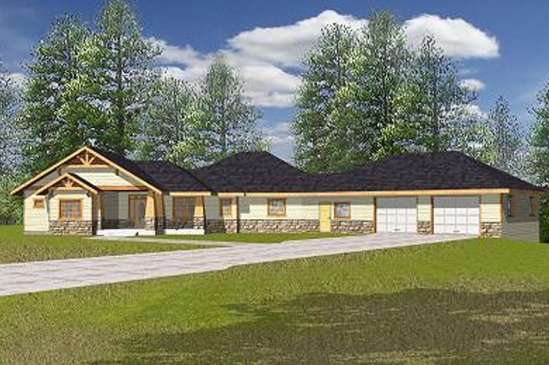 Architectural House Design - Bungalow Exterior - Front Elevation Plan #117-515