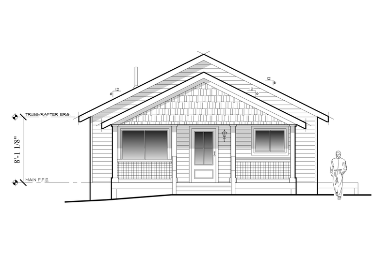 Architectural House Design - Exterior - Other Elevation 3 for Bungalow House Plan #123-124 - 3 bed, 2 bath
