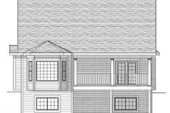 Exterior - Rear Elevation for Ranch House Plan #70-658 - 2 bed, 2 bath