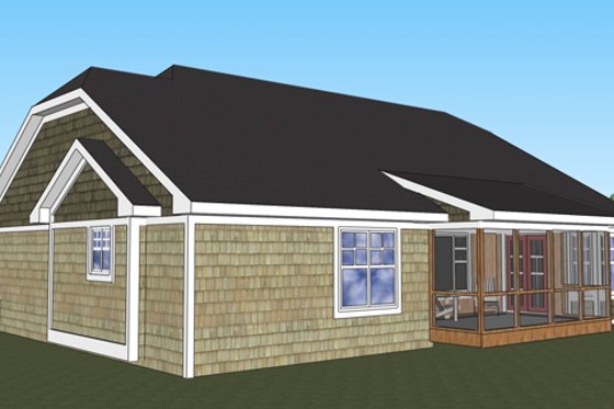 Exterior - Rear Elevation for Craftsman House Plan #51-516 - 3 bed, 2 bath