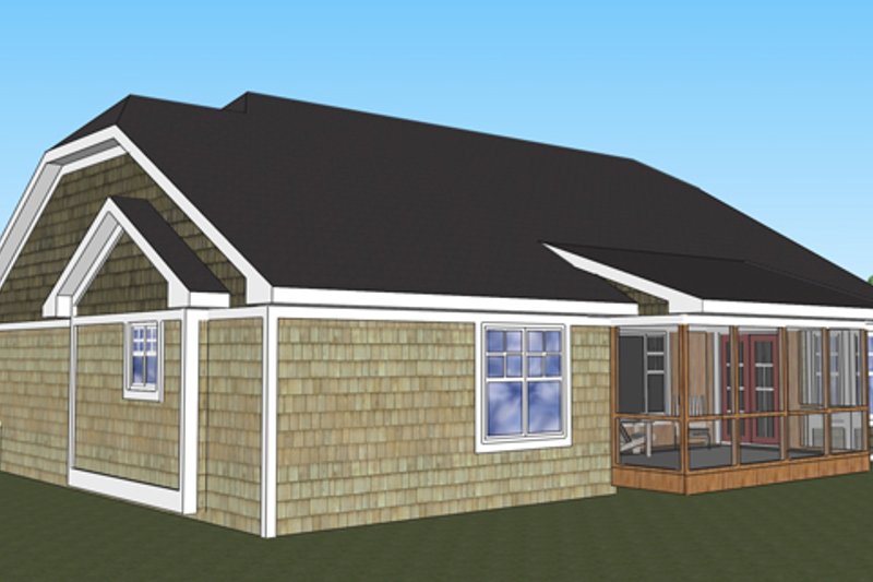 Dream House Plan - Exterior - Rear Elevation for Craftsman House Plan #51-516 - 3 bed, 2 bath