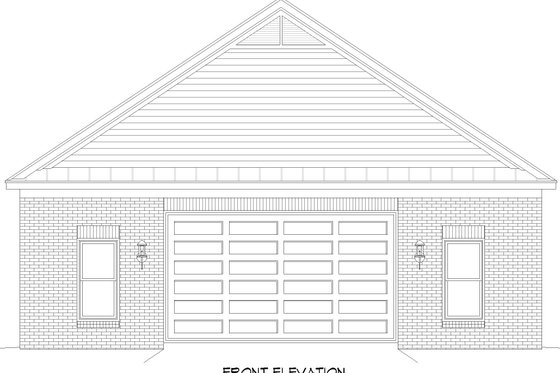 Exterior - Front Elevation 3 for Country House Plan #932-978, 0 bath