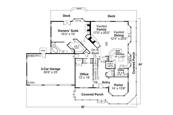 Dream House Plan - Victorian Floor Plan - Main Floor Plan #124-268