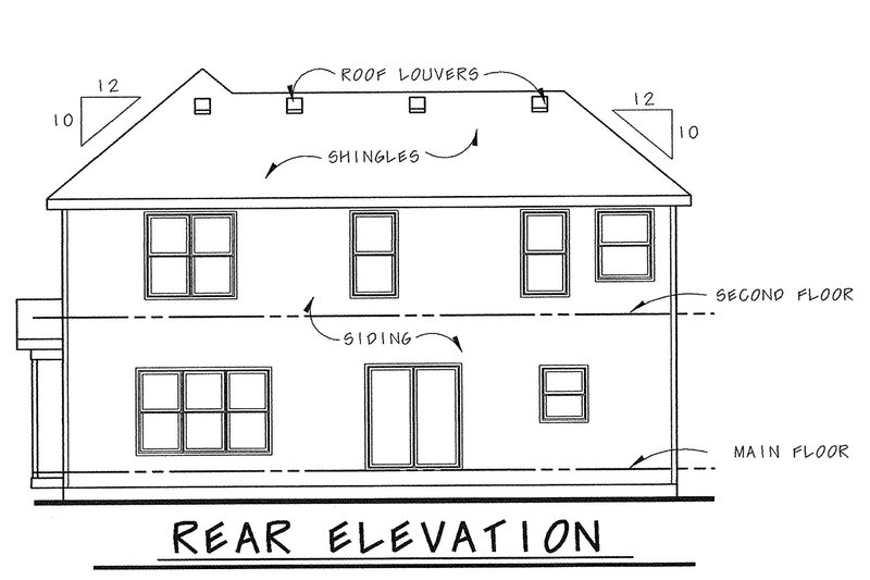 Dream House Plan - Exterior - Rear Elevation for Craftsman House Plan #20-1775 - 3 bed, 3 bath