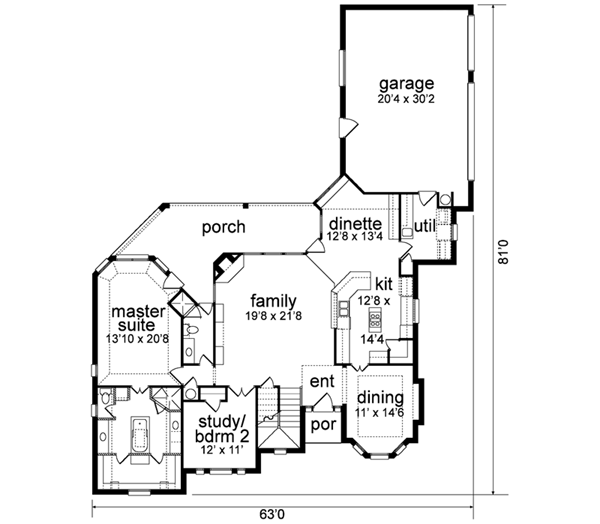Traditional Floor Plan - Main Floor Plan #84-172